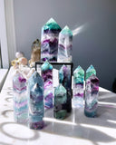 Crystal Towers - A Rainbow Fluorite Tower