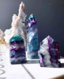 Crystal Towers - A Rainbow Fluorite Tower