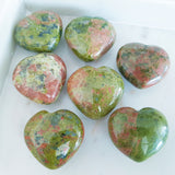 Gemstone Carvings - Heart Medium Unakite