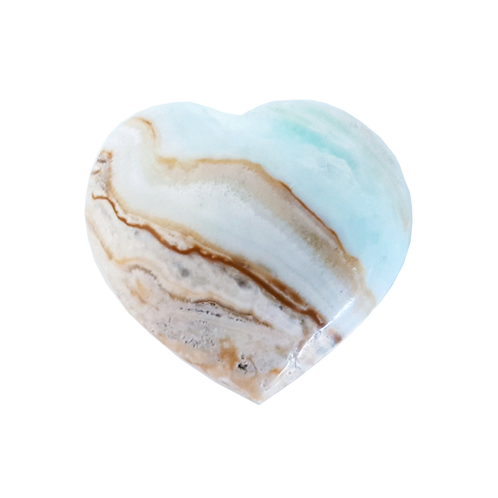 Gemstone Carvings - Heart Carribean Calcite