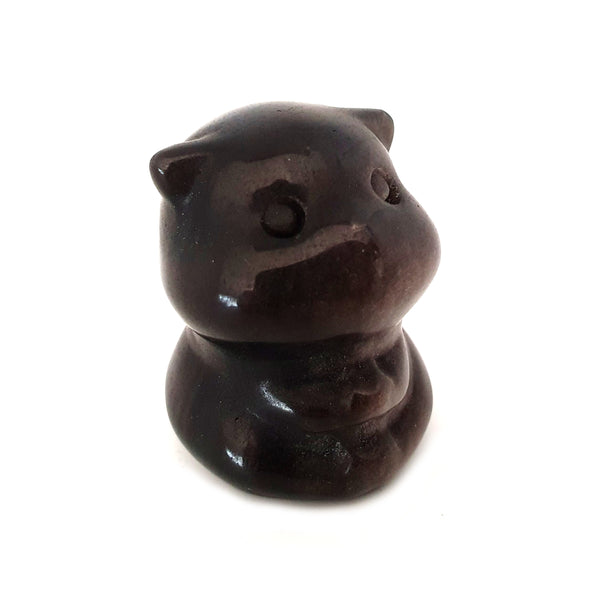 Gemstone Carvings - Hamster Gold Sheen Obsidian