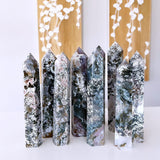 Crystal Towers - A Ocean Jasper Moss Agate Tower