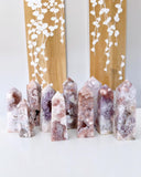 Crystal Towers - A Pink Amethyst Cherry Blossom Agate Tower