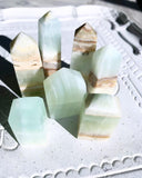 Crystal Towers - A Pistachio Calcite Tower
