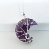 Tree of Life Collection - Amethyst Crescent Moon Tree of Life Necklace