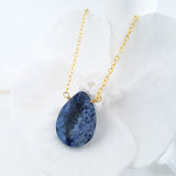 Teardrop Gems Collection - Faceted Teardrop Gemstone Necklace