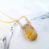 Teardrop Gems Collection - Faceted Teardrop Gemstone Necklace