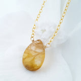 Teardrop Gems Collection - Faceted Teardrop Gemstone Necklace
