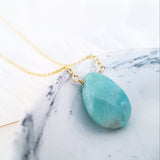 Teardrop Gems Collection - Faceted Teardrop Gemstone Necklace