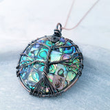 Tree of Life Collection - Round Abalone Shell Tree of Life Necklace