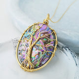 Adore Gems Collection - Abalone Shell Tree of Life Necklace