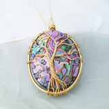 Adore Gems Collection - Abalone Shell Tree of Life Necklace