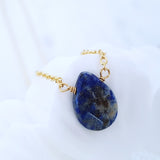 Teardrop Gems Collection - Faceted Teardrop Gemstone Necklace