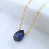 Teardrop Gems Collection - Faceted Teardrop Gemstone Necklace