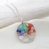 Tree of Life Collection - Seven Chakras Tree of Life Round Necklace