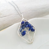 Tree of Life Collection - Lapis Tree of Life Necklace (Silver)