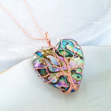 Tree of Life Collection - Abalone Tree of Life Heart Necklace