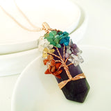 Tree of Life Collection - Amethyst Seven Chakras Tree of Life Necklace