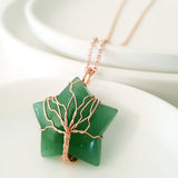 Tree of Life Collection - Green Aventurine Star Tree of Life Necklace