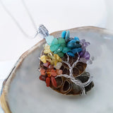 Tree of Life Collection - Seven Chakras Ammonite Fossil Tree of Life Necklace