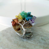 Tree of Life Collection - Seven Chakras Ammonite Fossil Tree of Life Necklace