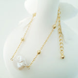 Glamorous Pearls Collection Bracelet - Round Flat Pearl Ball Bracelet