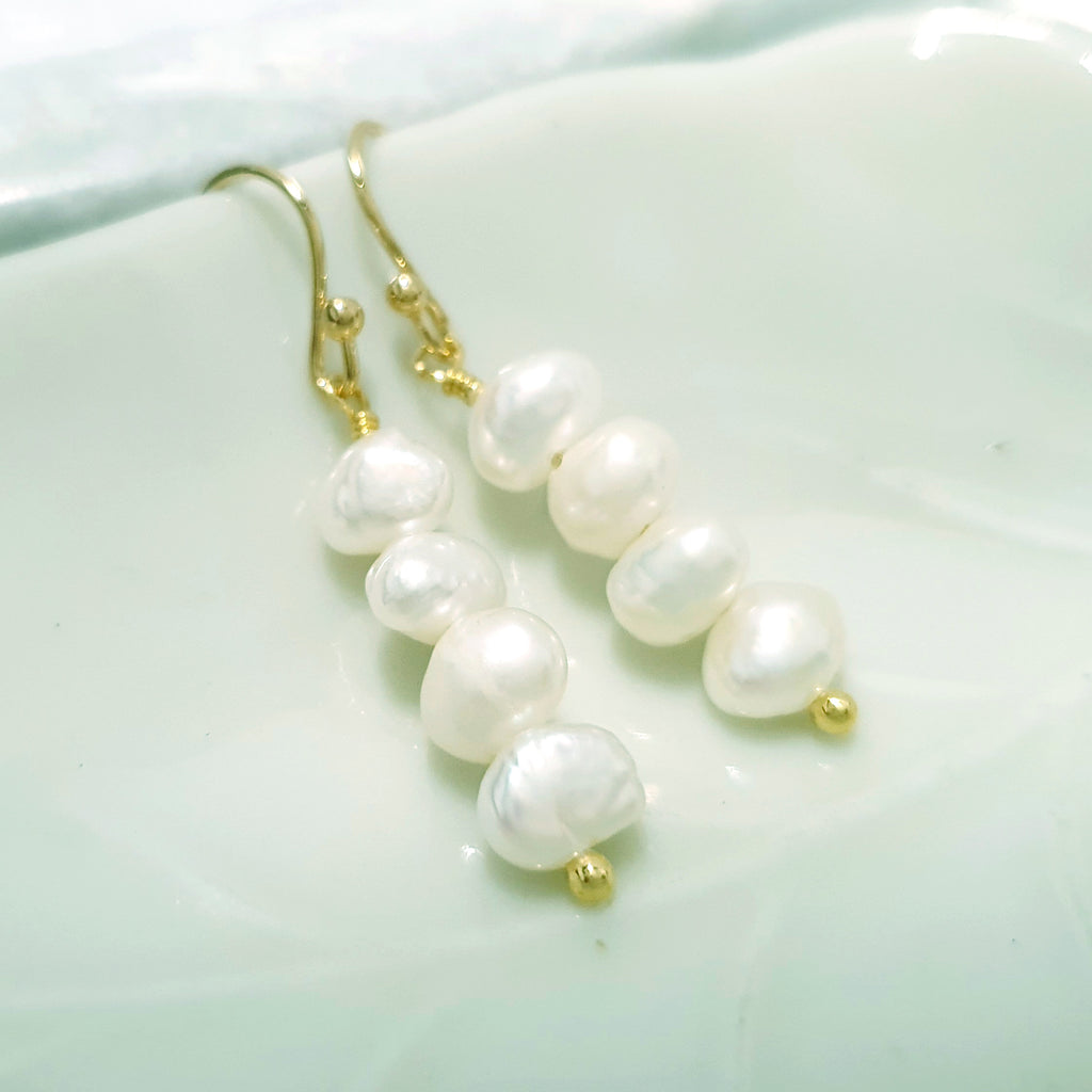 Glamorous Pearls Collection Earrings - Pearl Quartet Earrings