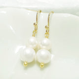 Glamorous Pearls Collection Earrings - Round Twin Pearls Loop Earrings