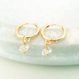 Glamorous Pearls Collection Earrings - Herkimer Gold Loop Earrings