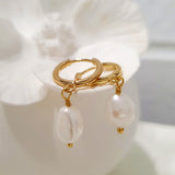 Glamorous Pearls Collection Earrings - Flat Round Freshwater Pearls Earrings