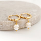Glamorous Pearls Collection Earrings - Twin Nuggets Freshwater Pearls Earrings