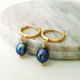 Glamorous Pearls Collection Earrings - Titanium Purple Classic Freshwater Pearls Earrings