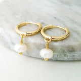 Glamorous Pearls Collection Earrings - White Lantern Freshwater Pearls Earrings