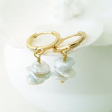 Glamorous Pearls Collection Earrings - Trilogy Irregular White Nuggets Freshwater Pearls Earrings