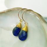 Teardrop Gems Collection - Faceted Teardrop Hand-wired Gemstone Earrings (Gold-filled)