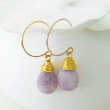 Teardrop Gems Collection - Faceted Teardrop Hand-wired Gemstone Earrings (Gold-filled)