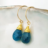 Teardrop Gems Collection - Faceted Teardrop Hand-wired Gemstone Earrings (Gold-filled)