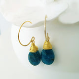 Teardrop Gems Collection - Faceted Teardrop Hand-wired Gemstone Earrings (Gold-filled)