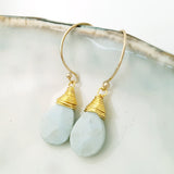 Teardrop Gems Collection - Faceted Teardrop Hand-wired Gemstone Earrings (Gold-filled)