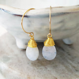 Teardrop Gems Collection - Faceted Teardrop Hand-wired Gemstone Earrings (Gold-filled)