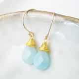 Teardrop Gems Collection - Faceted Teardrop Hand-wired Gemstone Earrings (Gold-filled)