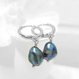 Glamorous Pearls Collection Earrings - Titanium Irregular Pearls Earrings