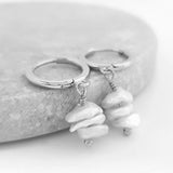 Glamorous Pearls Collection Earrings - Irregular Trio Flat Freshwater Pearls Earrings