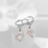 Glamorous Pearls Collection Earrings - Irregular Silver Freshwater Pearls Earrings