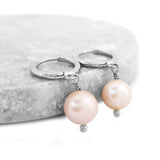Glamorous Pearls Collection Earrings - Spherical Pink Freshwater Pearls Earrings