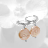 Glamorous Pearls Collection Earrings - Pink Round Freshwater Pearls Earrings