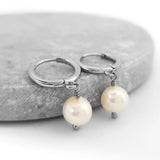 Glamorous Pearls Collection Earrings - Spherical White Freshwater Pearls Earrings