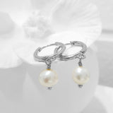 Glamorous Pearls Collection Earrings - Spherical White Freshwater Pearls Earrings