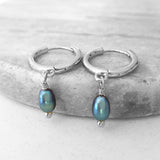 Glamorous Pearls Collection Earrings - Titanium Blue Classic Freshwater Pearls Earrings