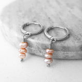 Glamorous Pearls Collection Earrings - Trilogy Pink Nuggets Freshwater Pearls Earrings